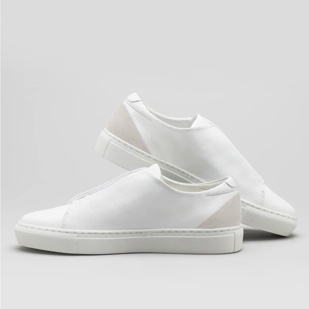 Diverge Minimal Low White Leather Sneakers EU 38 US 7 New No Box Luxury